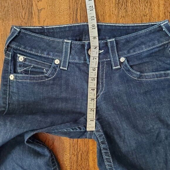 True Religion Women's Sz 29 World Tour Straight Leg Denim Blue Jeans - Picture 11 of 13